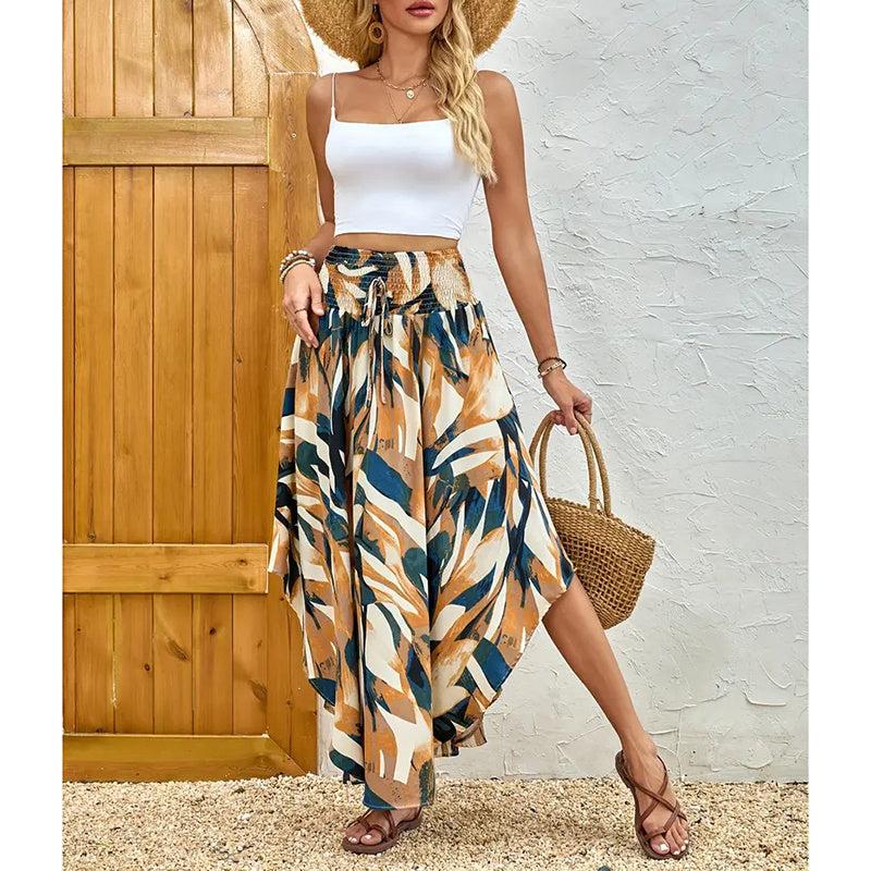 Dames Midi Rok met Hoge Elastische Taille – Lichtgewicht
