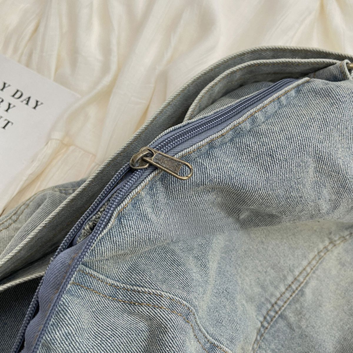 Verstelbare riem denim tas