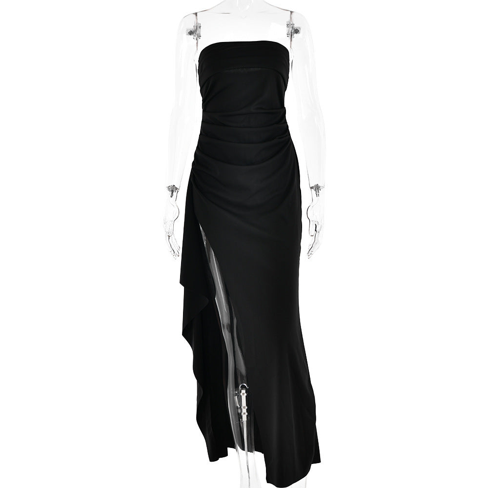 Dames Elegante Strapless Maxi Jurk met Open rug - Avondkleding & Gala