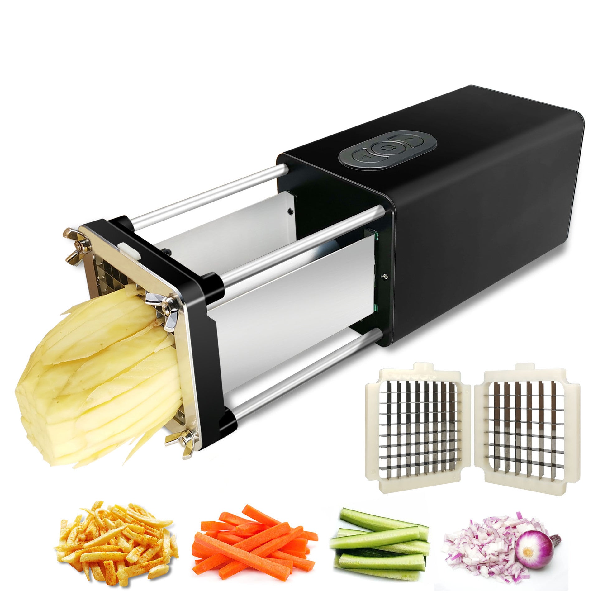 Elektrische Frietsnijder & Groentesnijder – 2 Maten Blades