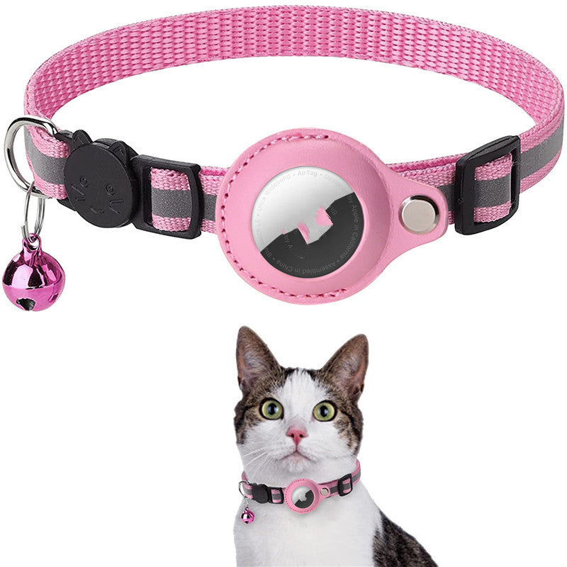 Reflecterende AirTag Halsband – Waterdichte Nylon Halsband met Houder voor Kat of Hond