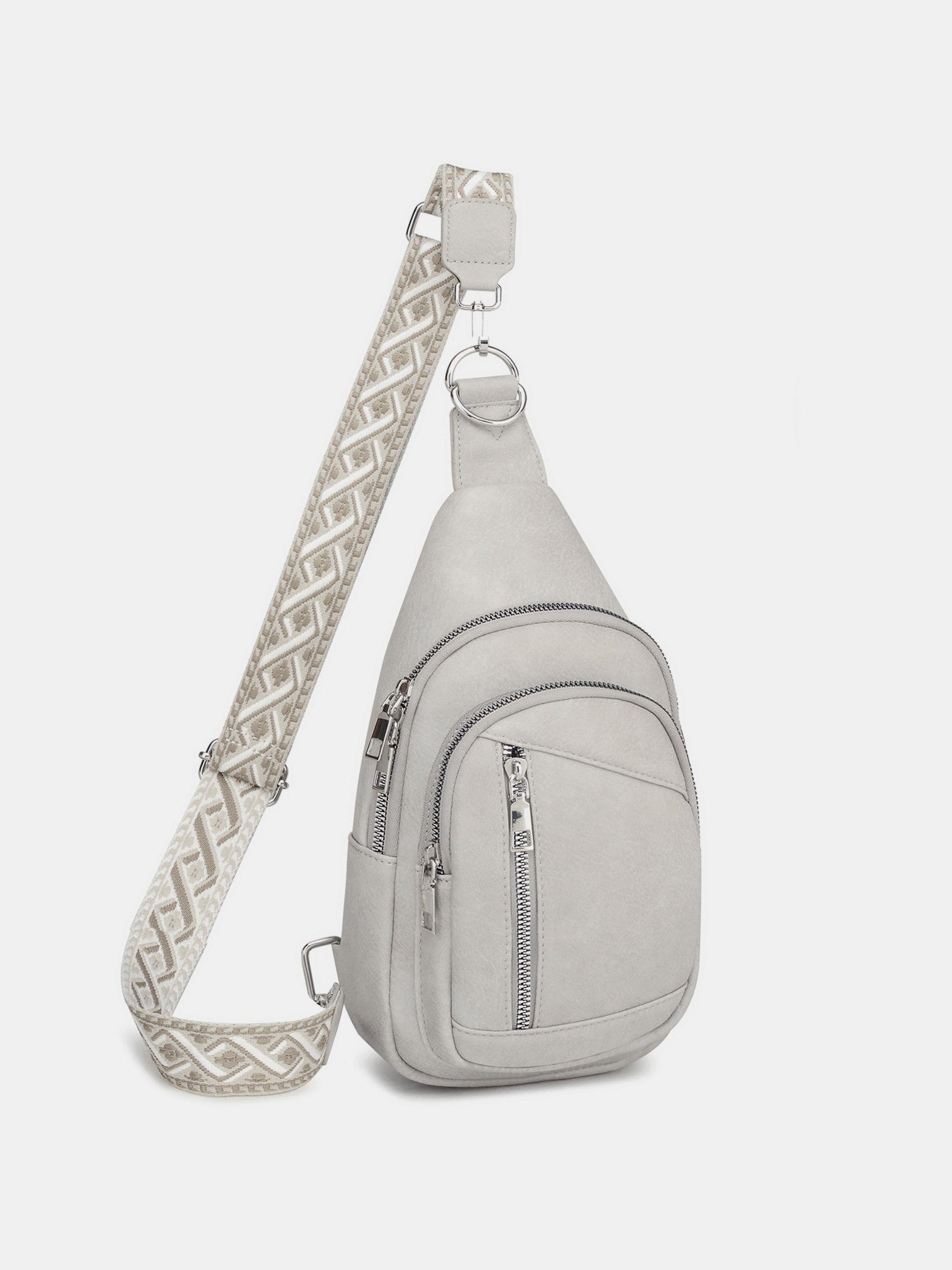 PU leren crossbody tas met twee afneembare banden