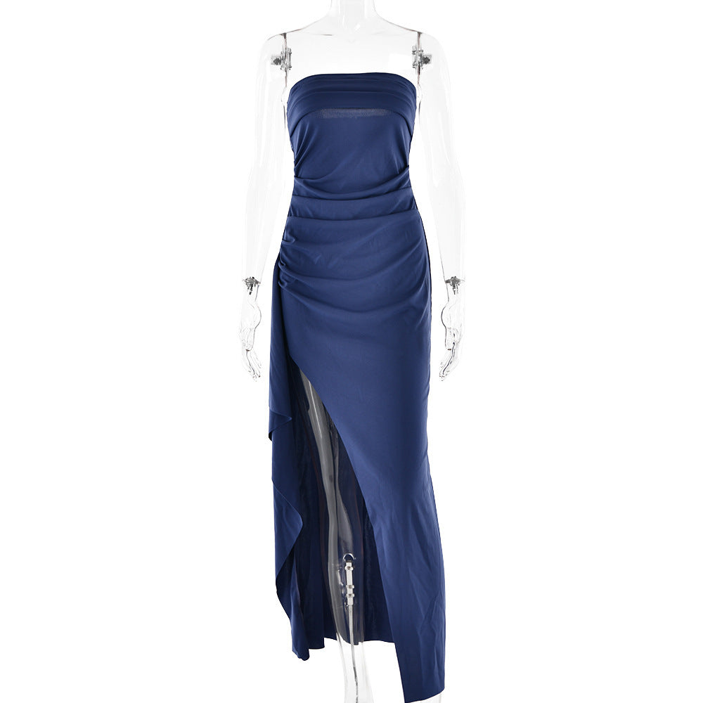 Dames Elegante Strapless Maxi Jurk met Open rug - Avondkleding & Gala