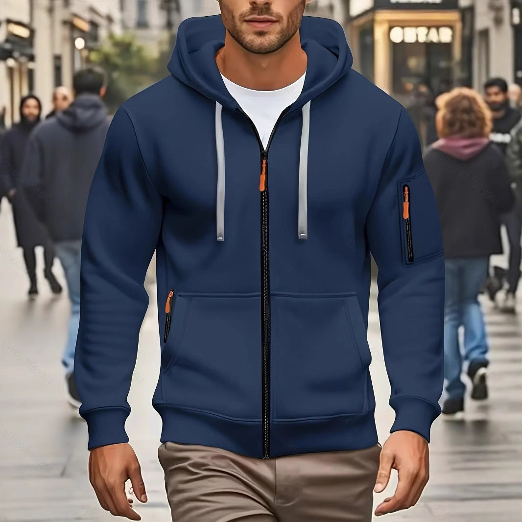 Heren Gevoerde Warme Cardigan - Met Capuchon