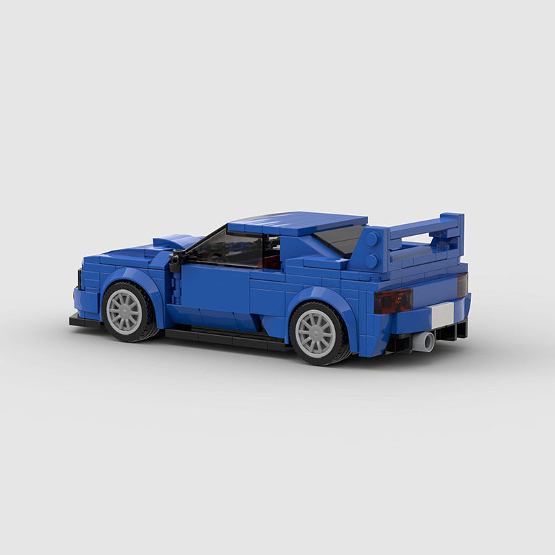 Pull-Back Raceauto – WRX STI Leopard Blauw Speelgoedauto met 8 Grid Design
