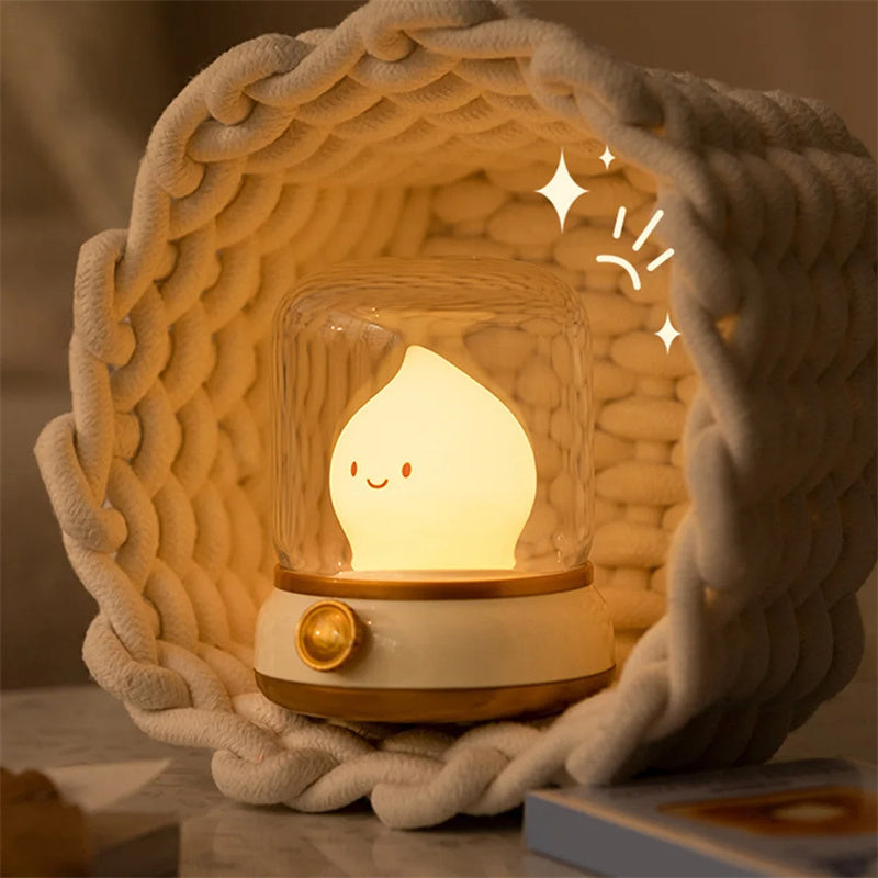 Retro Mini Nachtlamp – USB Oplaadbare LED Tafellamp in Cartoonstijl