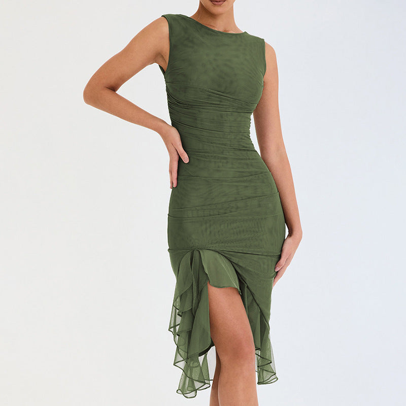 Dames Elegante Mid-Length Nauwsluitende Jurk