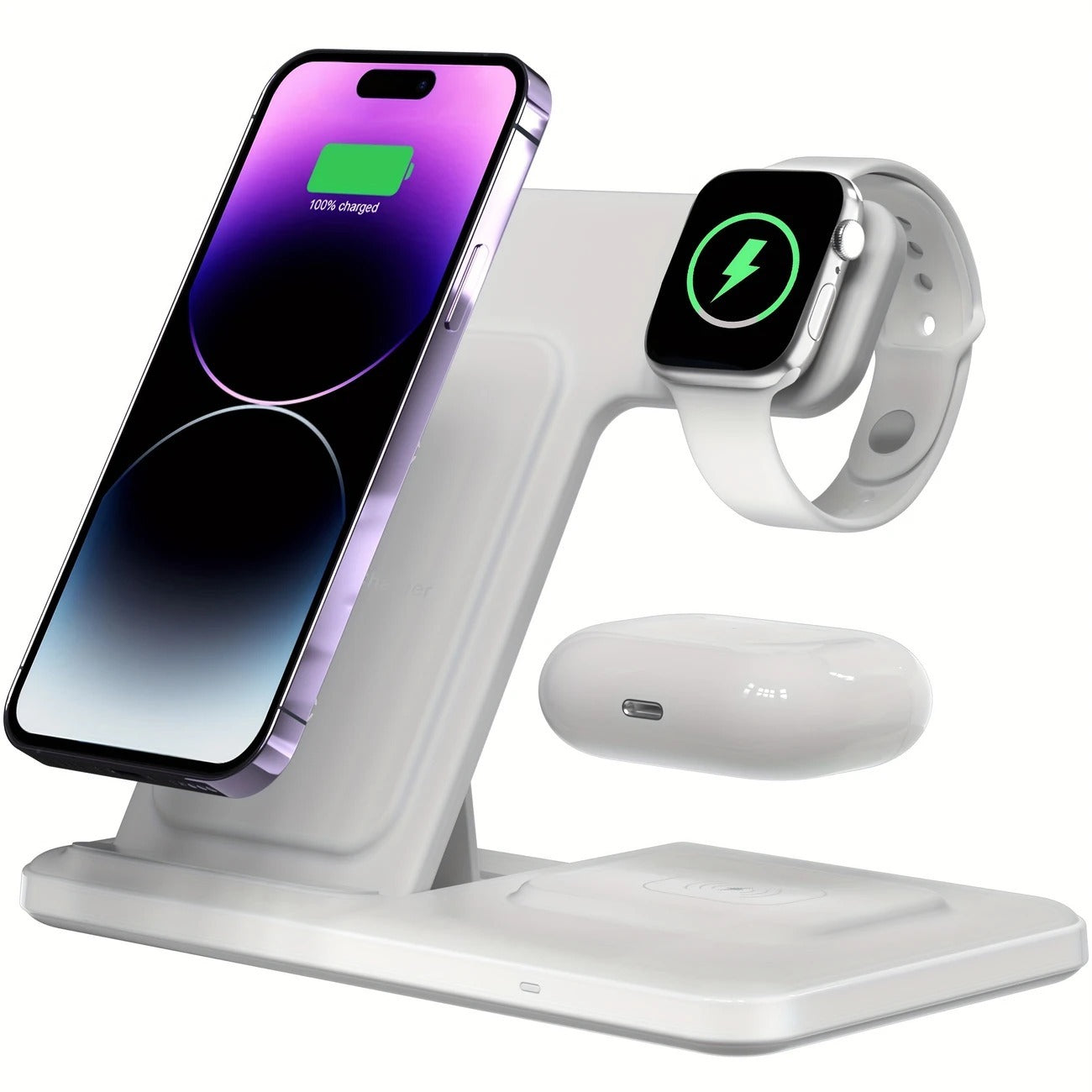 Draadloos 3-in-1 Oplaadstation – Snellader voor iPhone, Apple Watch & AirPods