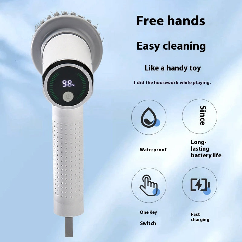 Draadloze Elektrische Reinigingsborstel met Touch Display – Waterdicht & Oplaadbaar (3000 mAh)