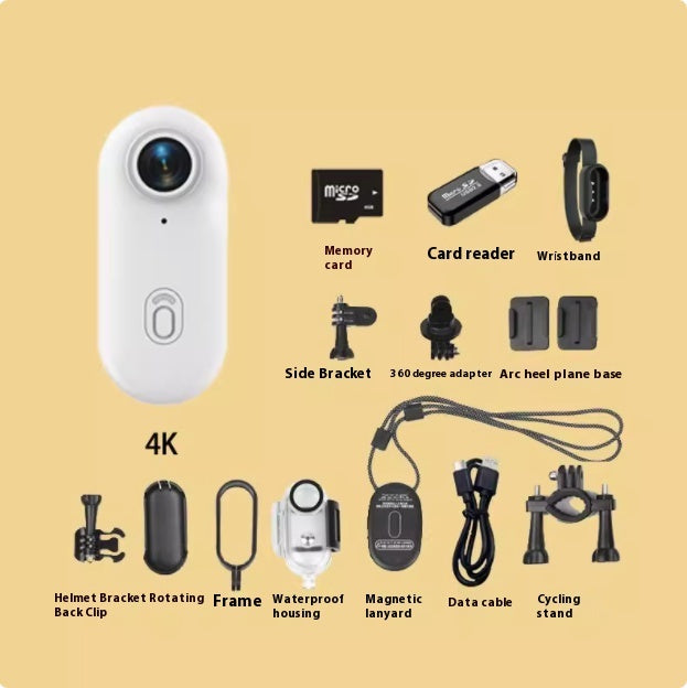 Compacte 4K Action Cam – Helm- & Fietsbevestiging