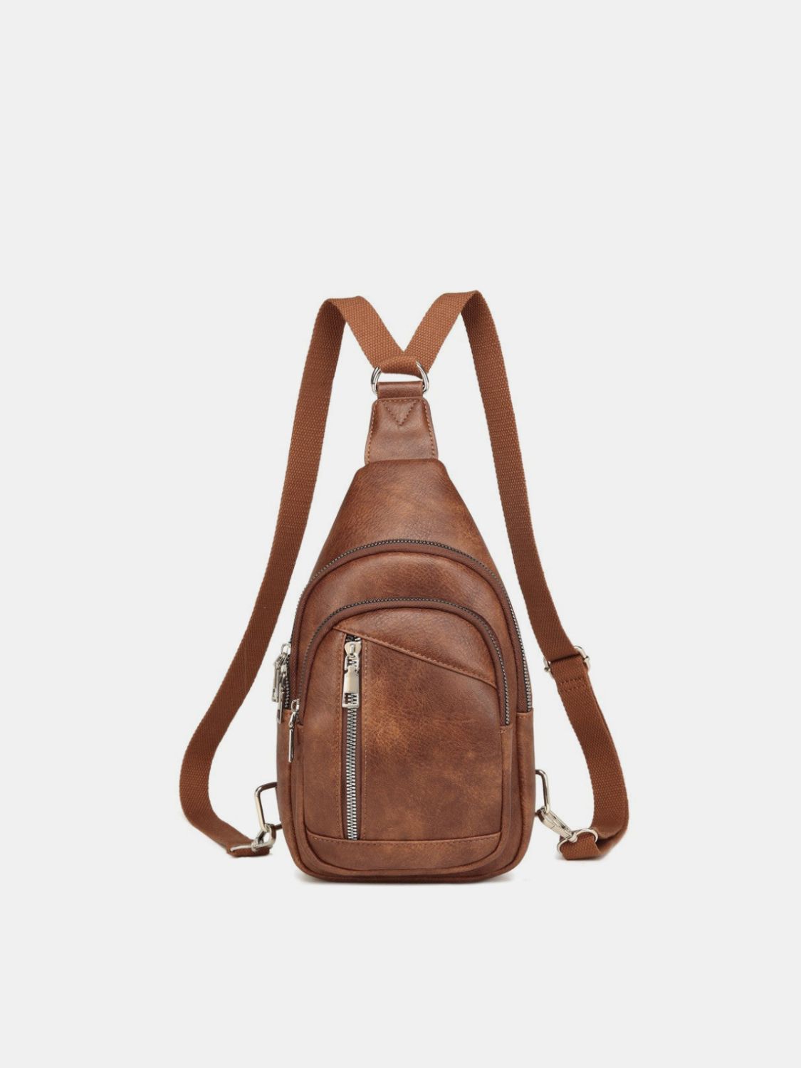 PU leren crossbody tas met twee afneembare banden