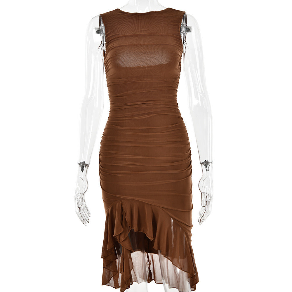 Dames Elegante Mid-Length Nauwsluitende Jurk