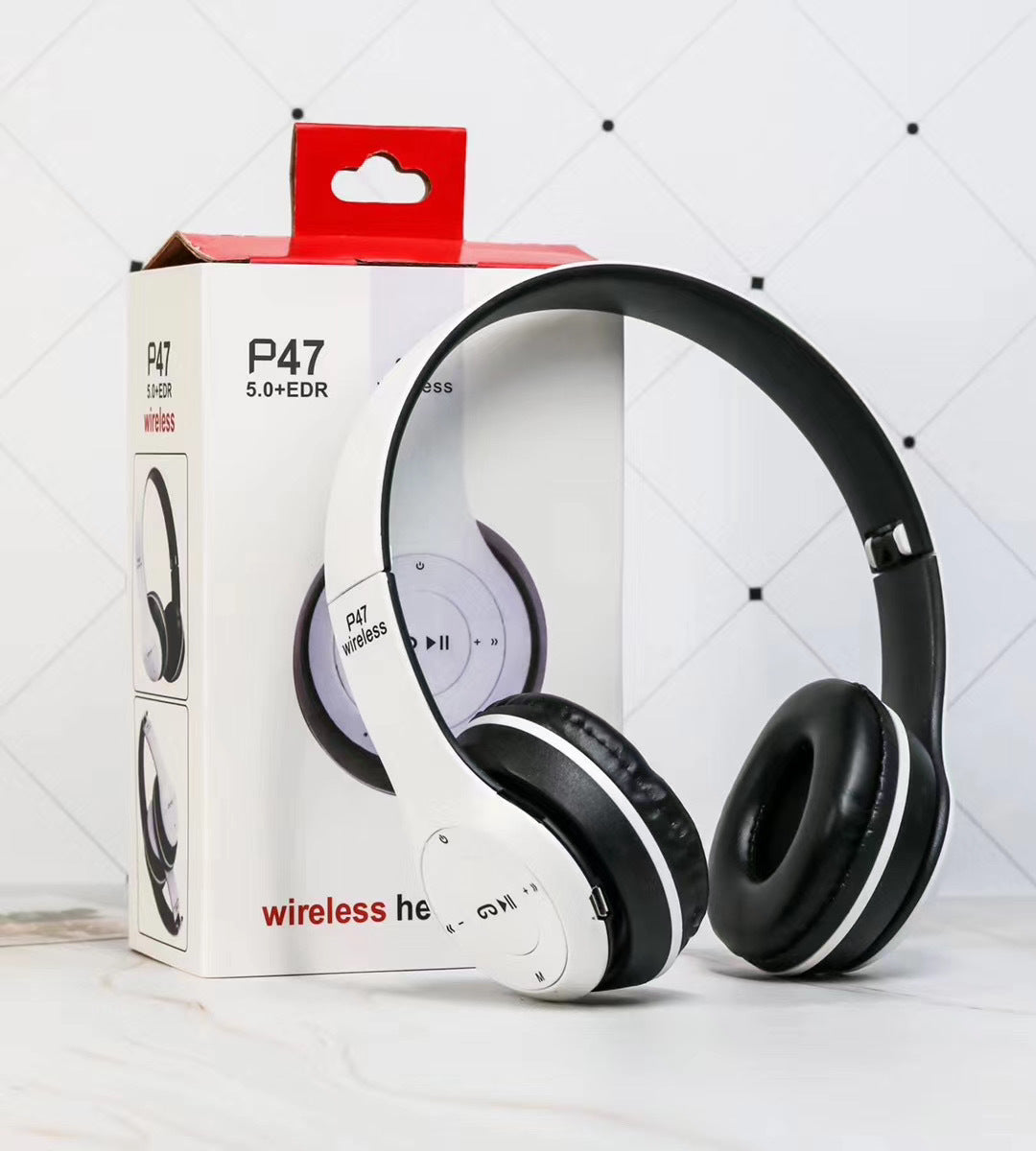 Draadloze Bluetooth Headset – Opvouwbare Koptelefoon met Bass & Microfoon