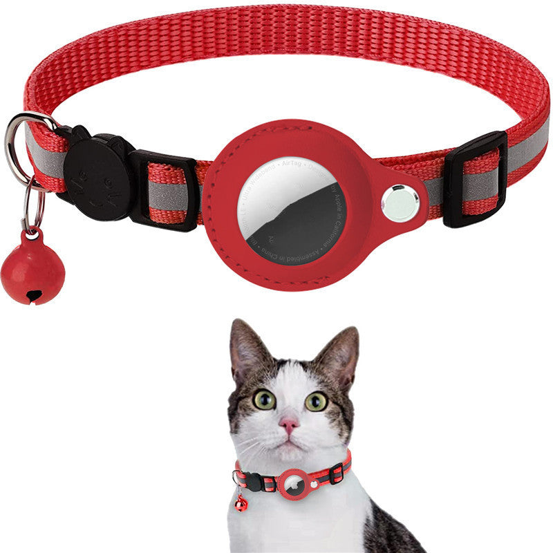 Reflecterende AirTag Halsband – Waterdichte Nylon Halsband met Houder voor Kat of Hond