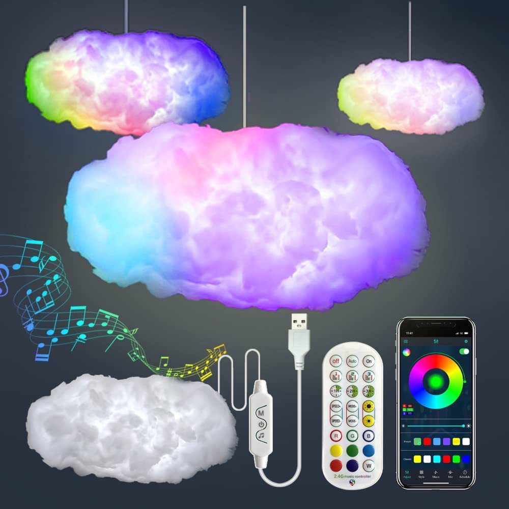USB Cloud Light – RGBIC Sfeerverlichting met App Control & Muzieksynchronisatie