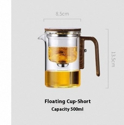 Magnetische Glazen Theepot met Waterfiltratie en Houten Handgreep – 500 ml & 700 ml