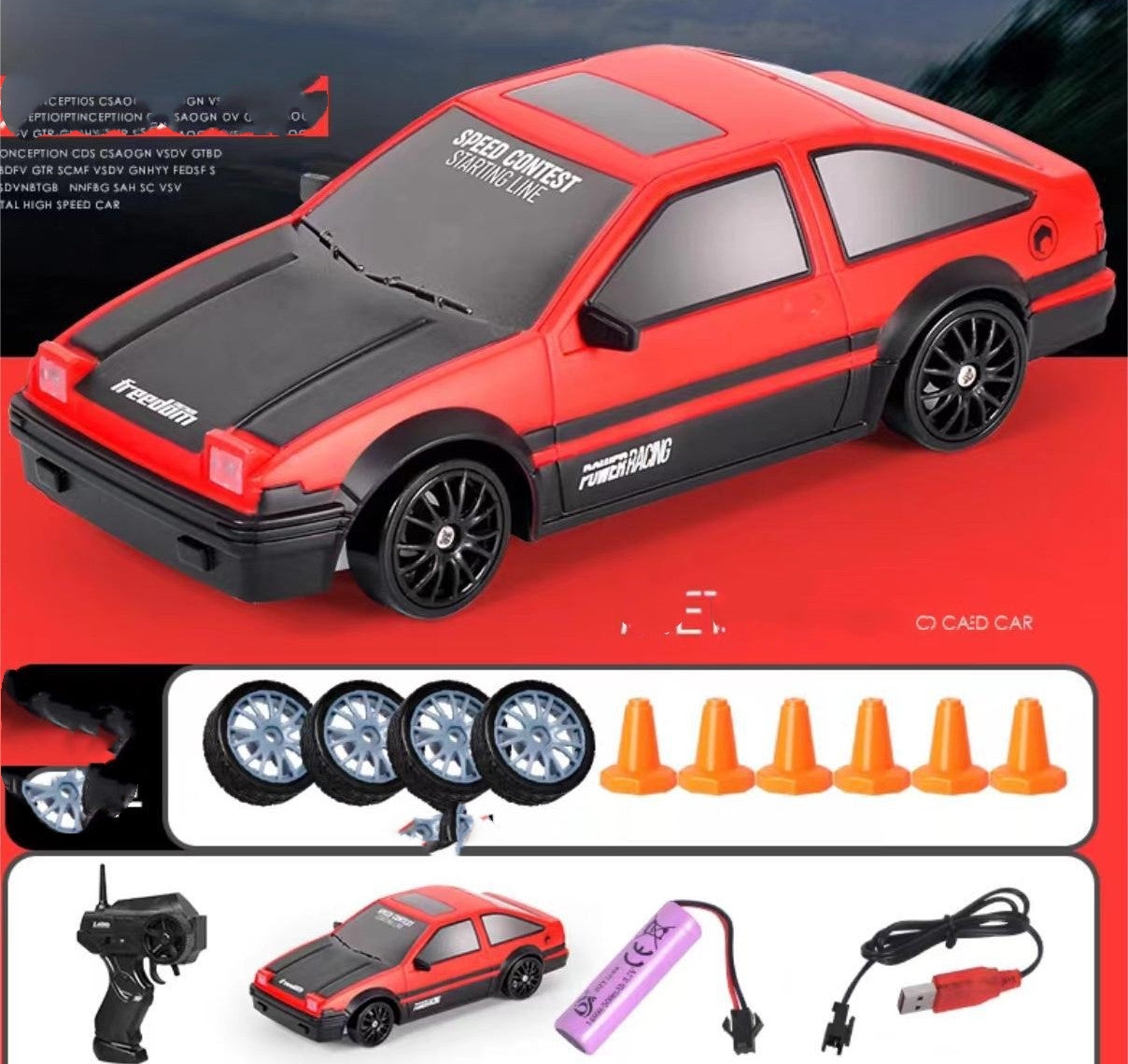 2.4G RC Drift Auto – 4WD Racewagen met Afstandsbediening voor Kinderen