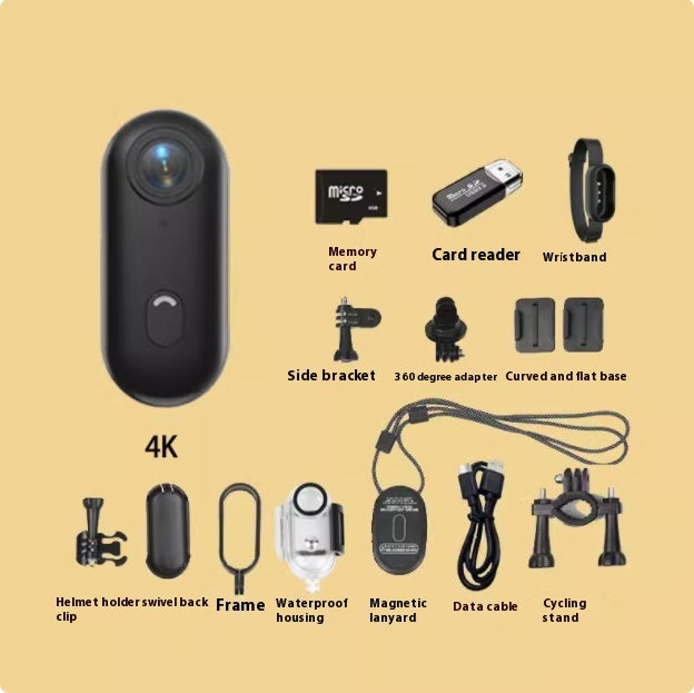 Compacte 4K Action Cam – Helm- & Fietsbevestiging