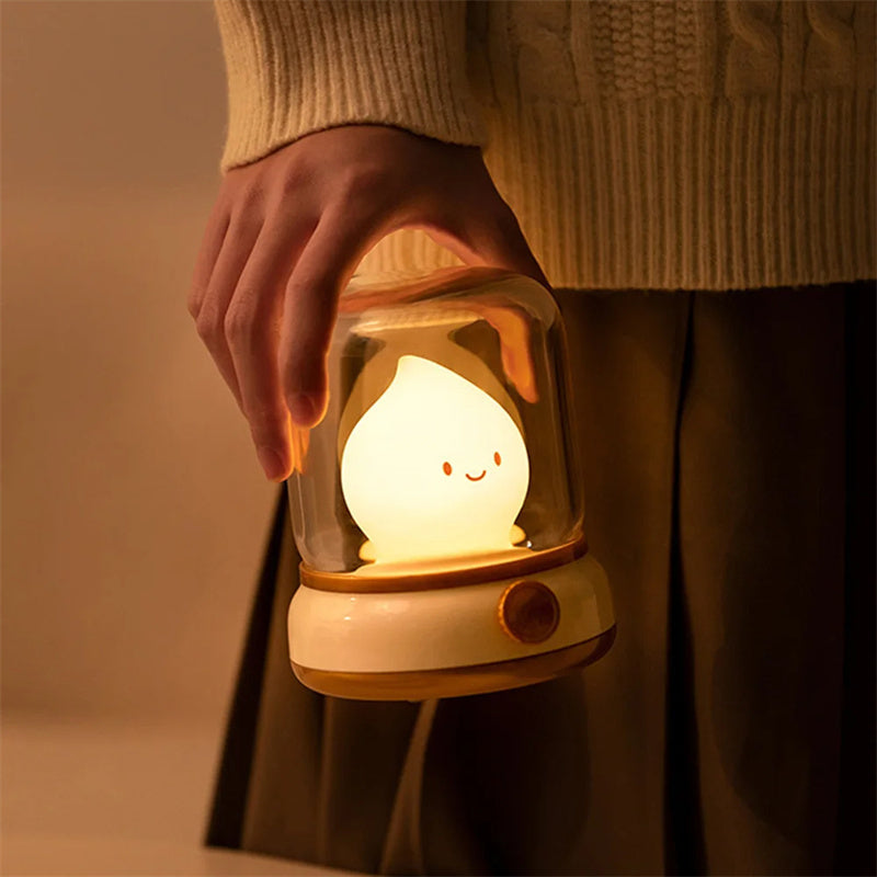 Retro Mini Nachtlamp – USB Oplaadbare LED Tafellamp in Cartoonstijl