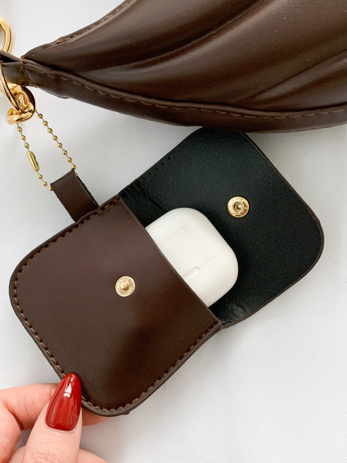 PU Leather Shoulder Bag with EarPods Bag