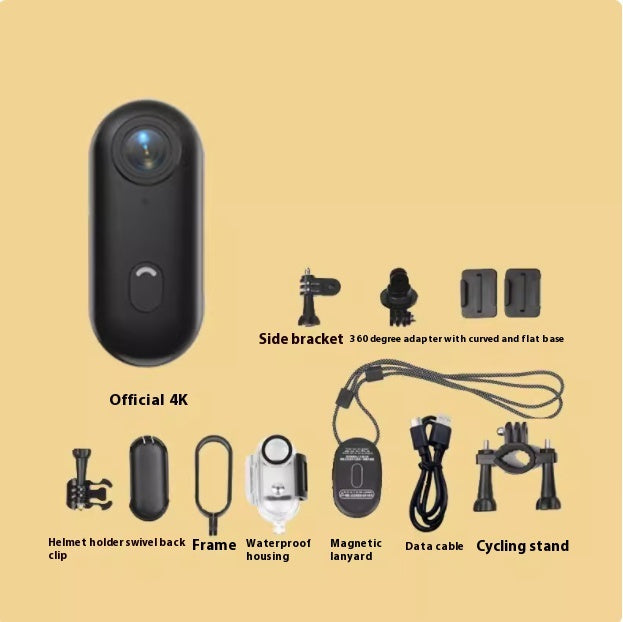 Compacte 4K Action Cam – Helm- & Fietsbevestiging