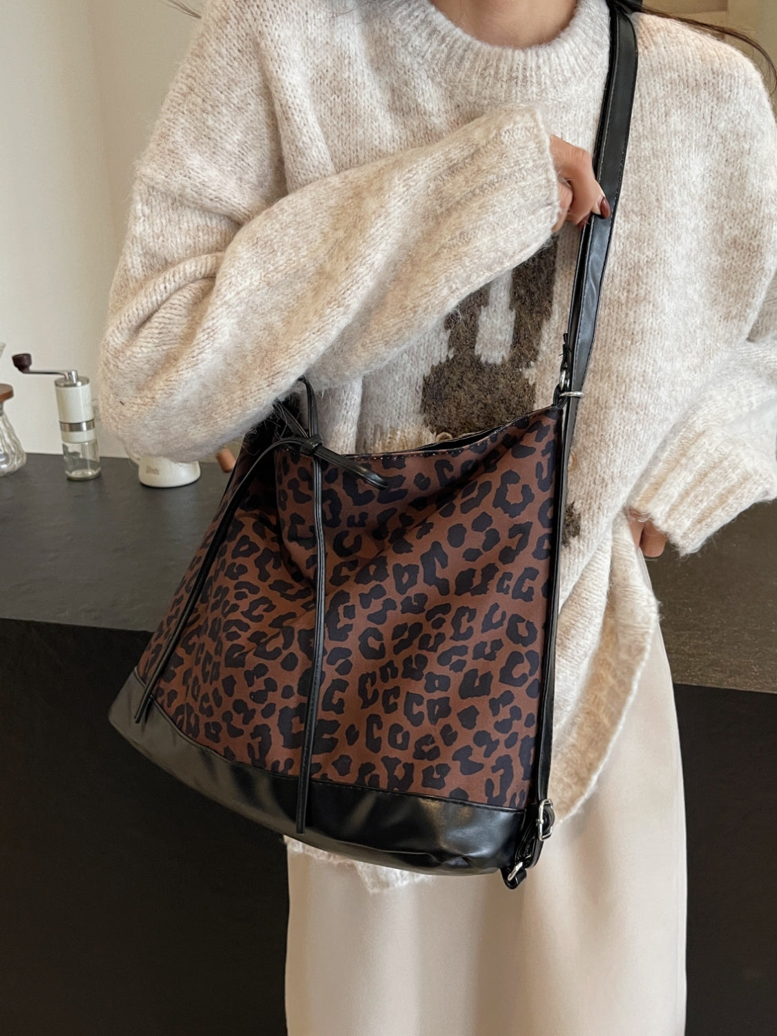 Luipaard Crossbody Tas met Twee Doeleinden