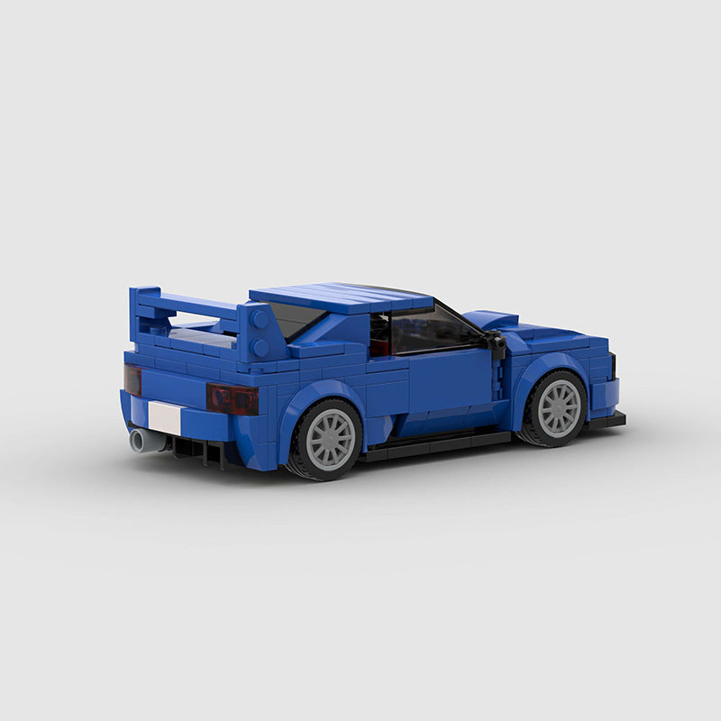Pull-Back Raceauto – WRX STI Leopard Blauw Speelgoedauto met 8 Grid Design
