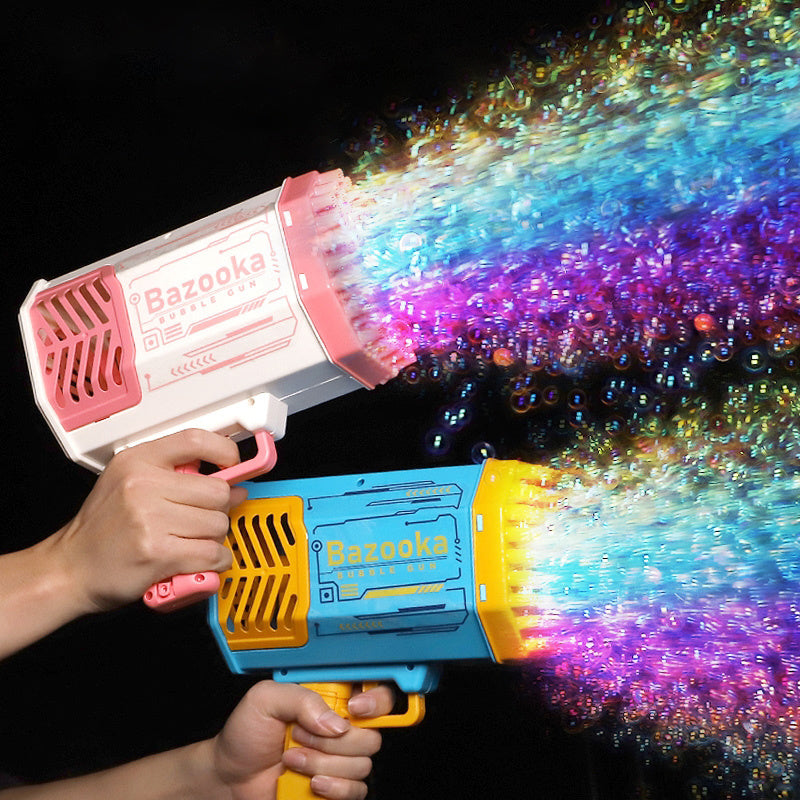 Bubble Gun Rocket – 69 Gaatjes Bellenblaas Speelgoed met Licht & Automatische Blazer