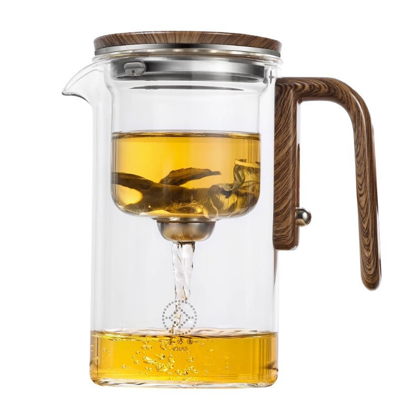 Magnetische Glazen Theepot met Waterfiltratie en Houten Handgreep – 500 ml & 700 ml