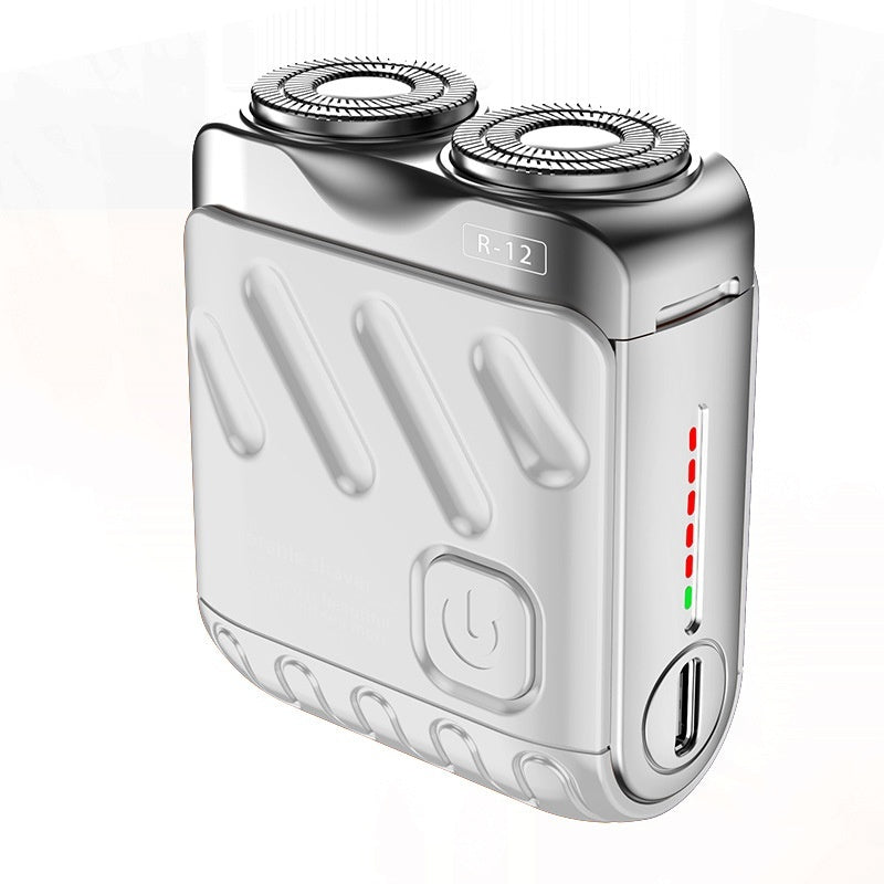 Draagbaar Elektrisch Scheerapparaat met Dubbele Roterende Messen – Mini USB Oplaadbare Reisscheerapparaat voor Mannen
