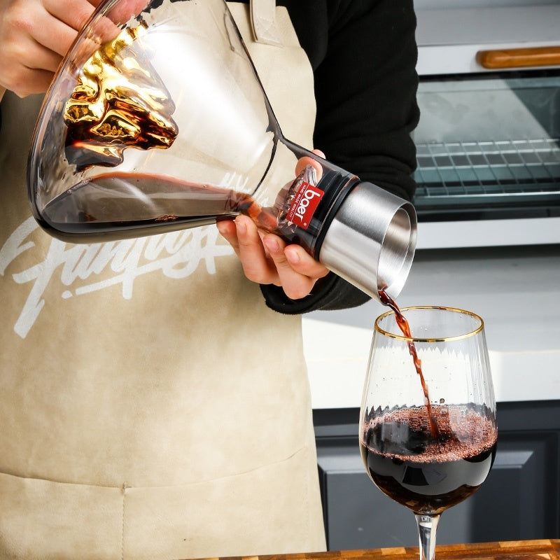 Iceberg Waterfall Wijnkaraf – Kristal Glas Decanter met Traploze Filtratie