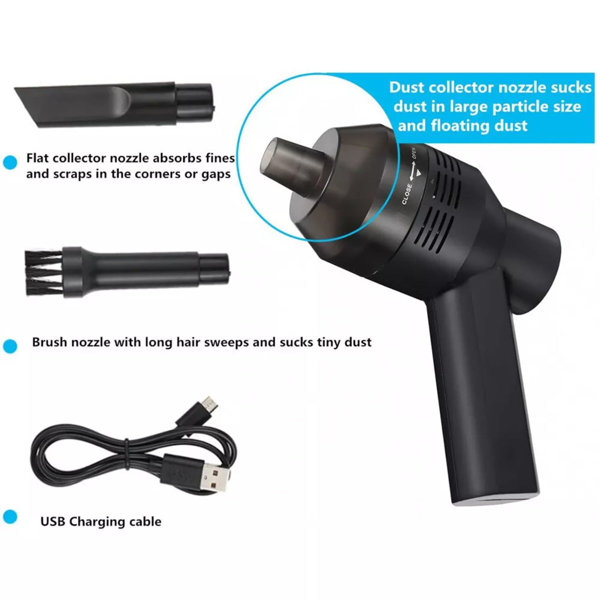 Elektrische Luchtstofblazer – Voor Elektronica & Auto - USB-Oplaadbaar