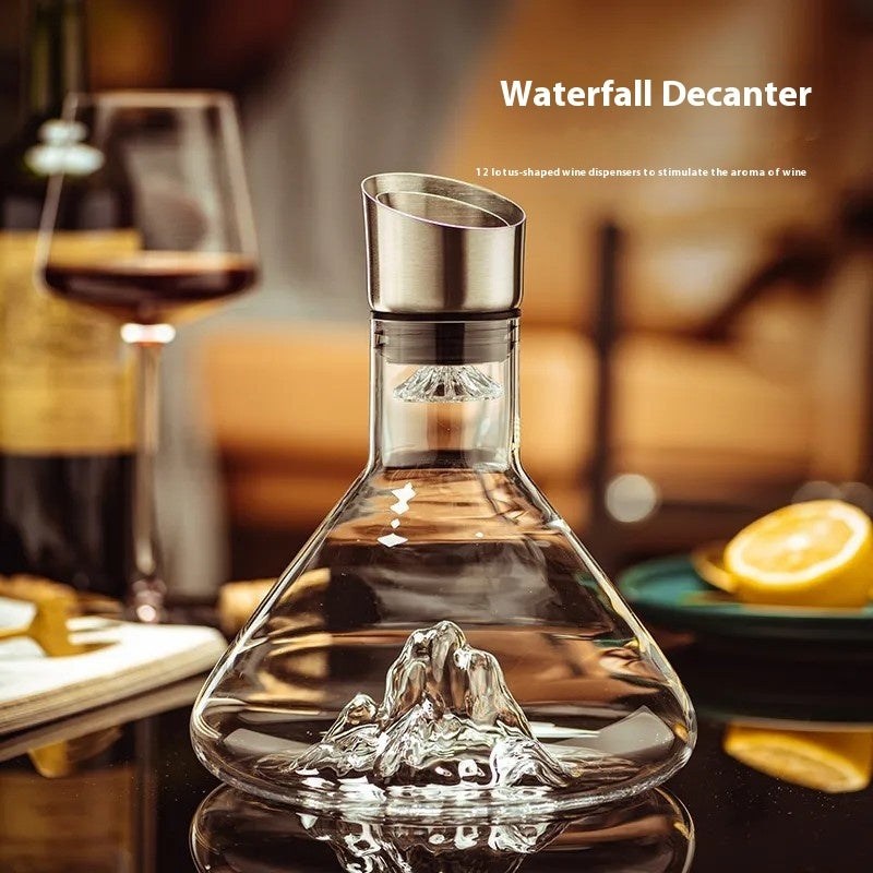 Iceberg Waterfall Wijnkaraf – Kristal Glas Decanter met Traploze Filtratie