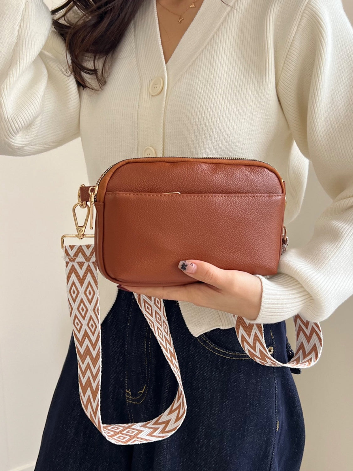 PU leren enkele riem crossbody tas