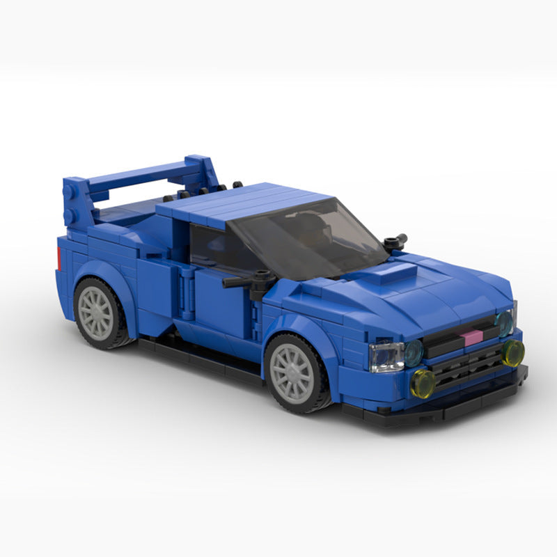 Pull-Back Raceauto – WRX STI Leopard Blauw Speelgoedauto met 8 Grid Design