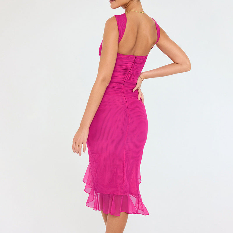 Dames Elegante Mid-Length Nauwsluitende Jurk