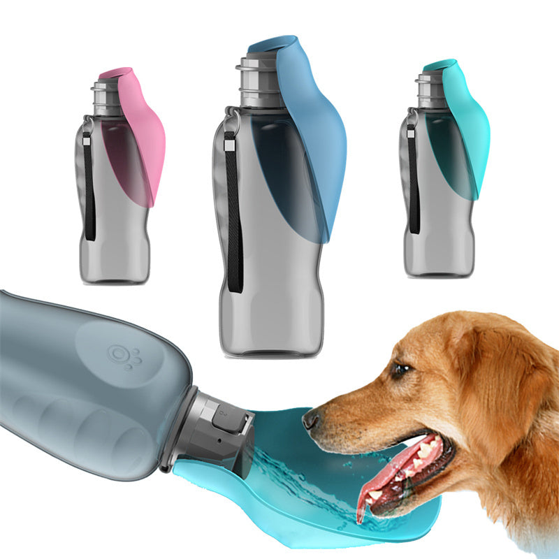 800ml Honden Drinkfles – Draagbare Waterfles met Opvouwbare Drinkbak & Lekvrij Ontwerp