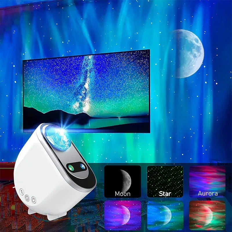 Aurora Galaxy Projector – LED Sterrenhemel & Maanlamp voor Slaapkamer