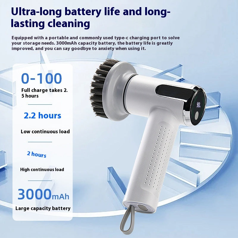 Draadloze Elektrische Reinigingsborstel met Touch Display – Waterdicht & Oplaadbaar (3000 mAh)