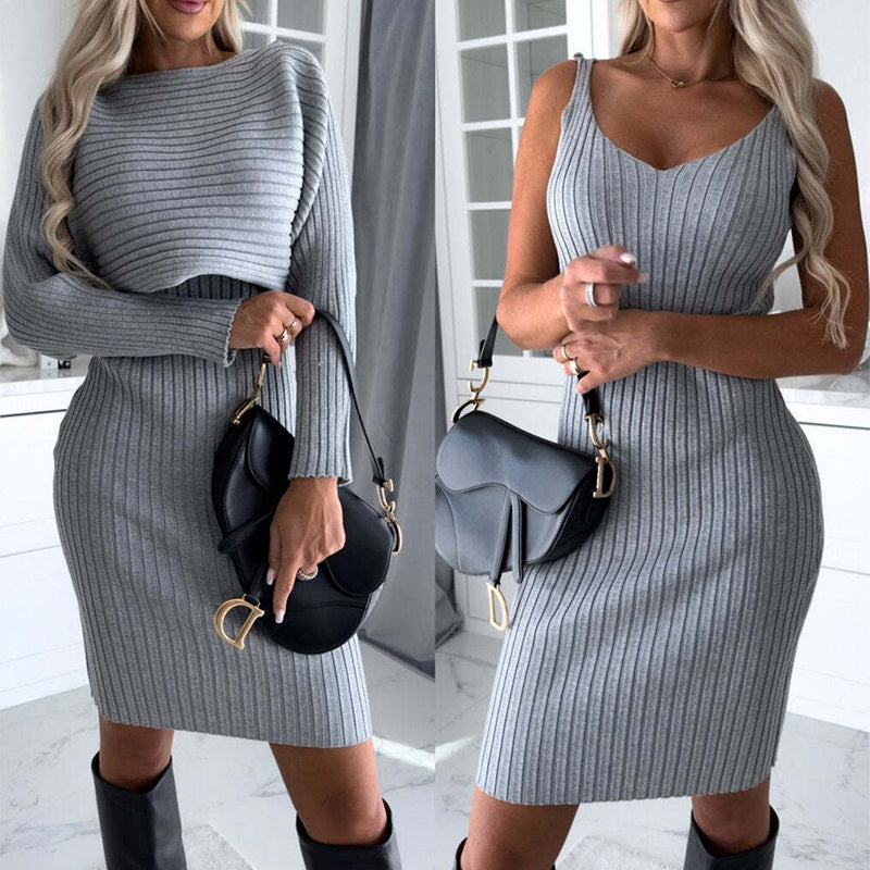 Dames Mid-Length Jurk – Plooi Design