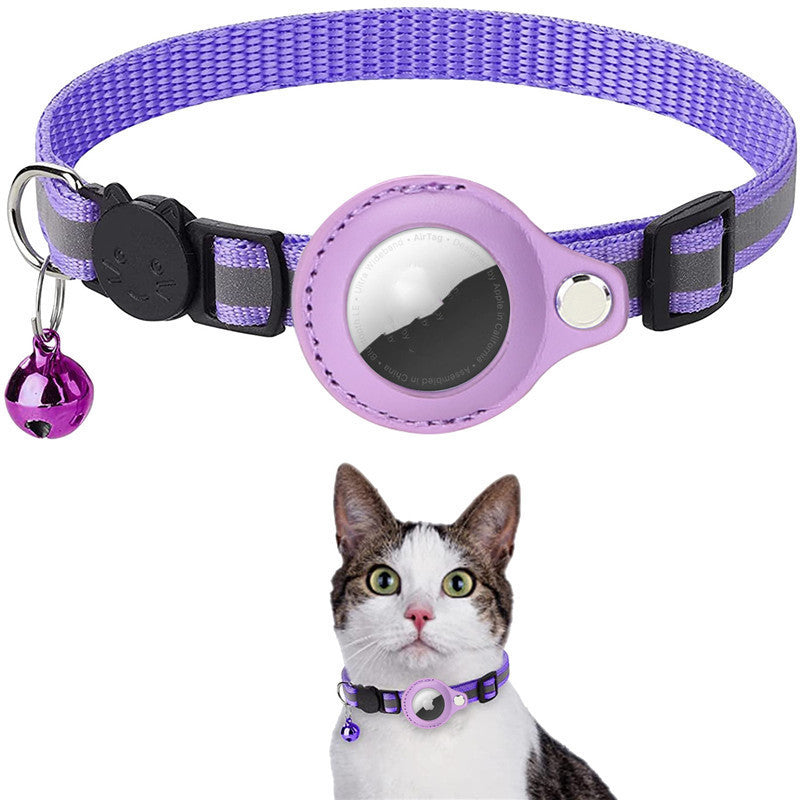 Reflecterende AirTag Halsband – Waterdichte Nylon Halsband met Houder voor Kat of Hond
